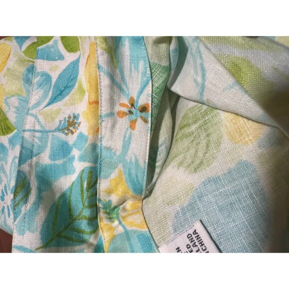 Saks Fifth Avenue Real Clothes 100% Linen Long Sleeve Button Up Floral Print 8 - Picture 8 of 8